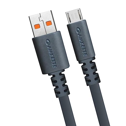 Amkette Charge Pro Micro USB Extra Tough Fast Charging Cable - 4.92 Feet (1.5 Meters) - (Space Grey) (Pack of 1) Amkette Charge Pro Micro USB Extra Tough Fast Charging Cable - 4.92 Feet (1.5 Meters) - (Space Grey) (Pack of 1)